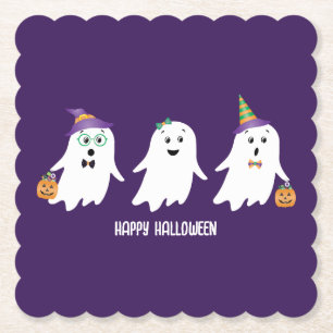 Happy halloween Spöken Bus eller godis Underlägg Papper