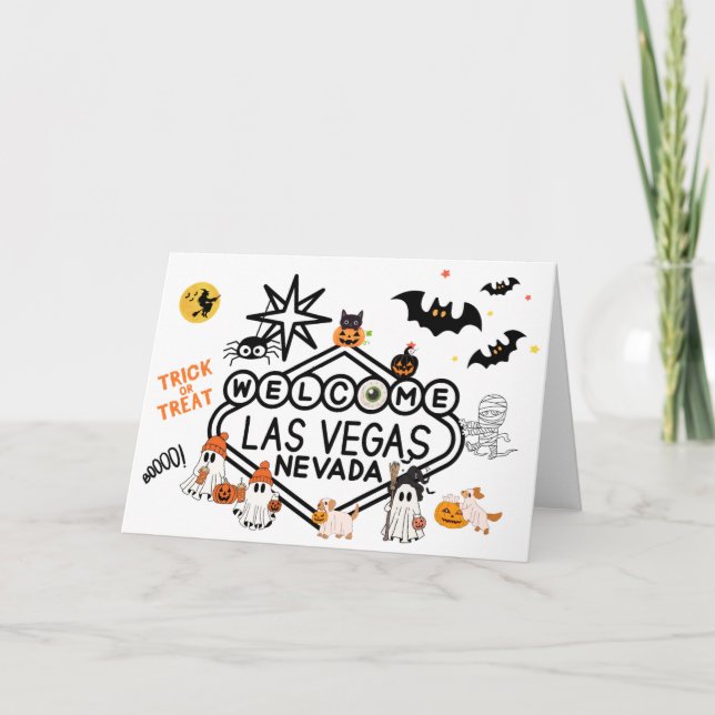 Happy halloween Spöken Las Vegas-kort Tack Kort (Framsida)