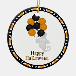 Happy halloween: Spökeprydnad Julgransprydnad Keramik