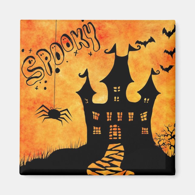 Happy halloween Spooky Castle Magnet (Framsidan)