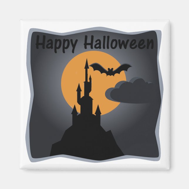 Happy halloween Spooky Castle Magnet (Framsidan)