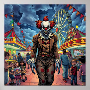 Happy halloween   Spooky Clown i Carnival Poster