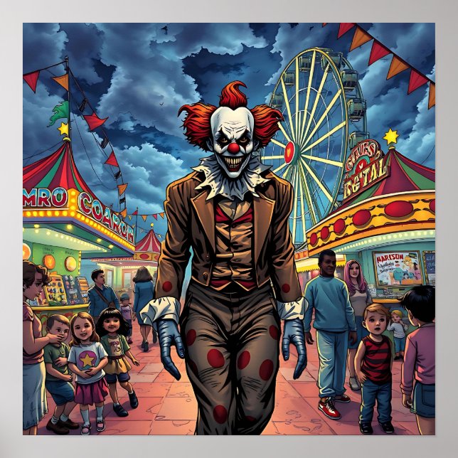 Happy halloween | Spooky Clown i Carnival Poster (Framsidan)