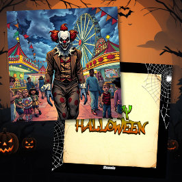 Happy halloween | Spooky Clown Julkort