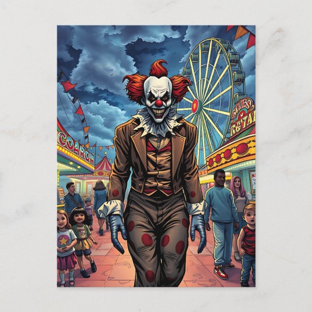 Happy halloween | Spooky Clown Vykort (Framsida)