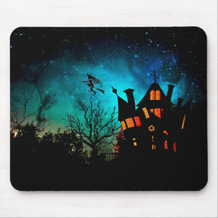 Happy halloween Spooky Flies Witch Mousepad Musmatta
