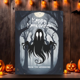 Happy halloween Spooky Ghost Haunted Forest Vykort