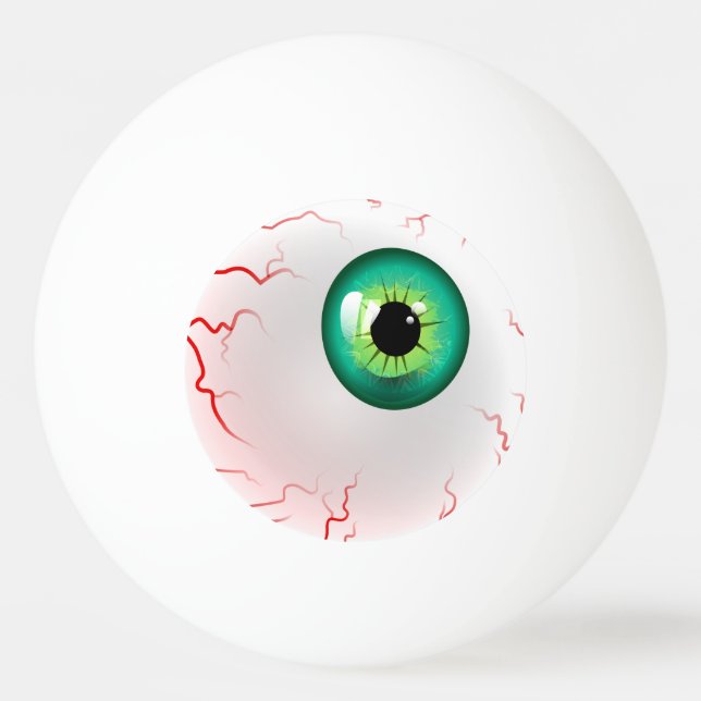 Happy halloween! Spooky Grönt Eyeball Pingisboll (Framsidan)