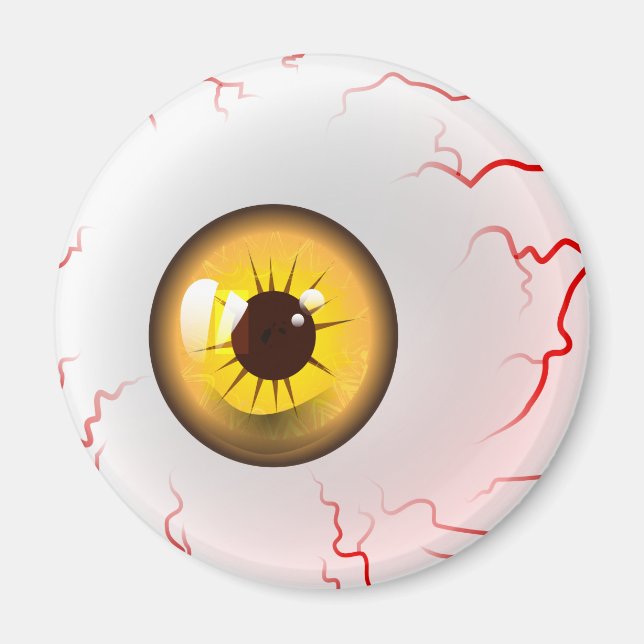 Happy halloween! Spooky Gult Eyeball Magnet (Framsidan)