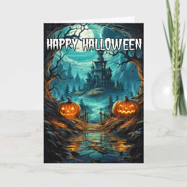 Happy halloween | Spooky Haunted House Kort (Framsida)