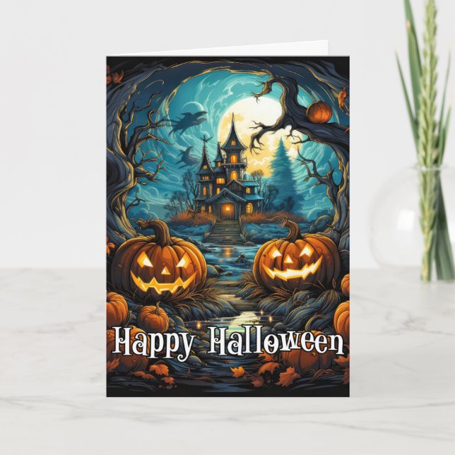 Happy halloween | Spooky Haunted Mansion Kort (Framsida)