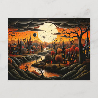 Happy halloween | Spooky Haunted Village Vykort