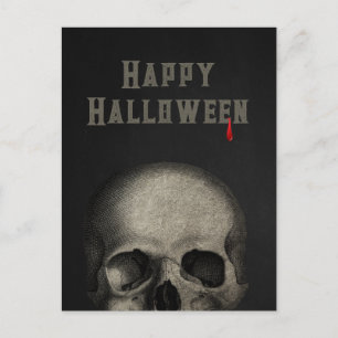 Happy halloween Spooky Human Skull Vykort