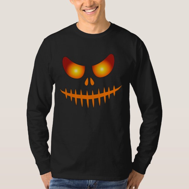 Happy halloween - Spooky Lantern Pumpkin Ansikte 1 T Shirt (Framsida)