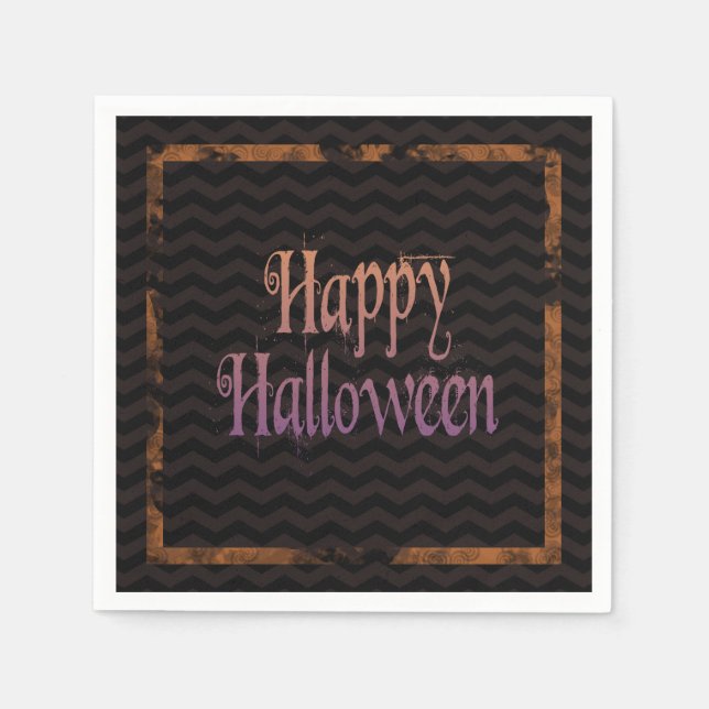 Happy halloween Spooky Party Napkins Pappersservett (Framsidan)
