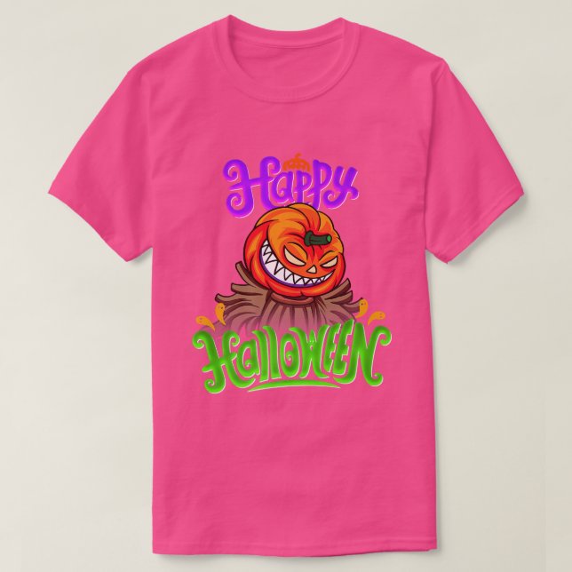 Happy Halloween Spooky Pumpkin Jack O Lantern  T Shirt (Design framsida)