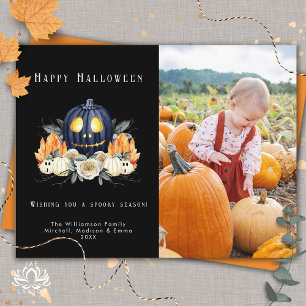 Happy halloween Spooky Pumpkins Crystals Photo Helg Vykort
