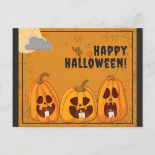 happy halloween Spooky Pumpkins Vykort