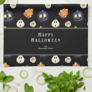 Happy halloween Spooky Samhain Pumpkins Crystals Kökshandduk