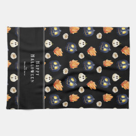 Happy halloween Spooky Samhain Pumpkins Crystals Kökshandduk