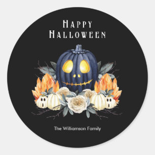 Happy halloween Spooky Samhain Pumpkins Crystals Runt Klistermärke
