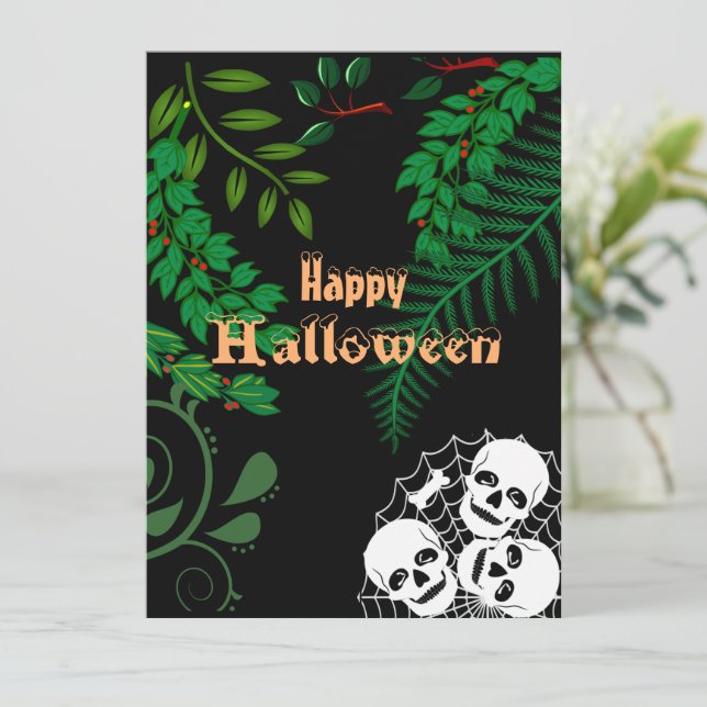 Happy halloween Spooky Scary Night Skeletons Pile (Stående Fram)