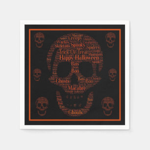 Happy halloween Spooky Skull Pappersservett
