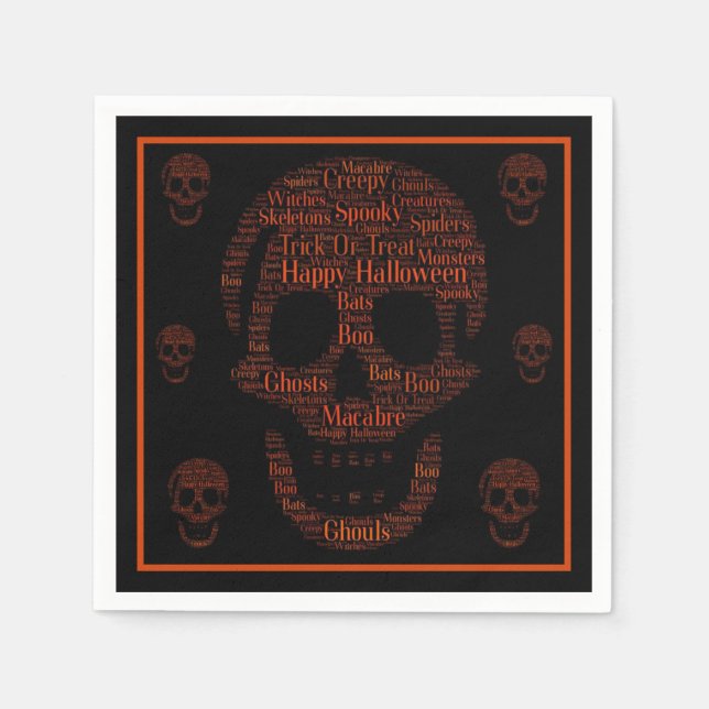 Happy halloween Spooky Skull Pappersservett (Framsidan)