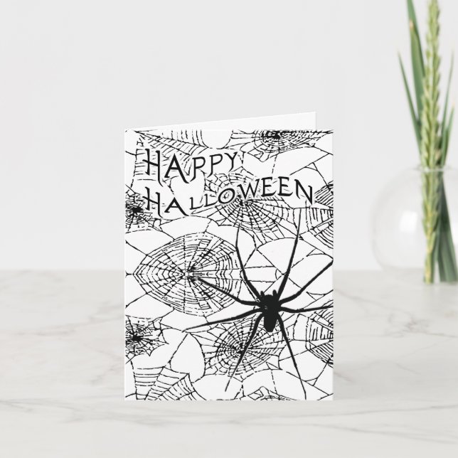 happy halloween (spooky spider) kort (Framsida)