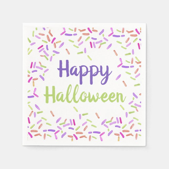 Happy halloween Sprinkles Anpassningsbar Pappra bl Pappersservett (Framsidan)