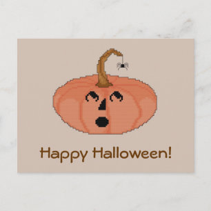 happy halloween! Startat Pumpkin-vykort Vykort