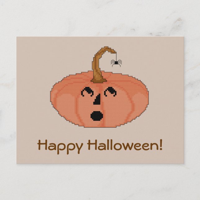 happy halloween! Startat Pumpkin-vykort Vykort (Framsida)