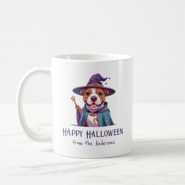 Happy halloween Stbudsdshire Terrier Kaffemugg (Vänster)