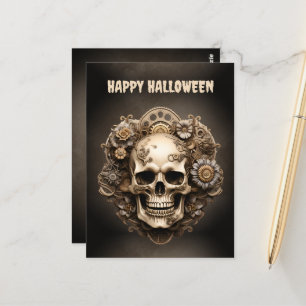 Happy halloween Steampunk Skull Skeleton Vykort