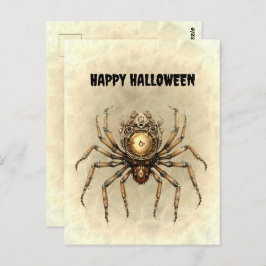 Happy halloween Steampunk Spider Vykort