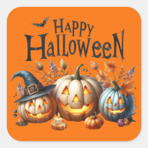 Happy halloween Sticker Fyrkantigt Klistermärke