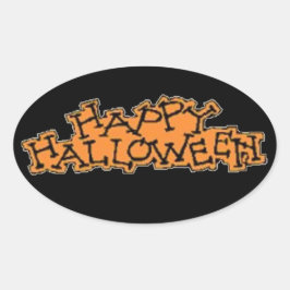 Happy halloween - Sticker Ovalt Klistermärke