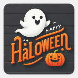 Happy halloween Stickers Fyrkantigt Klistermärke