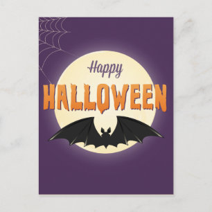 happy halloween Svarta Fladdermus Vykort