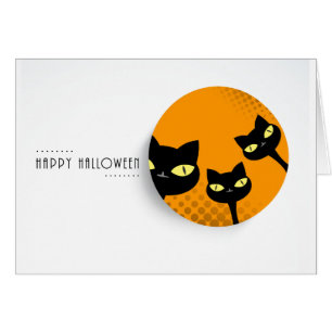 Happy halloween: Svarta katter Hälsningskort