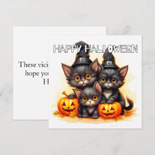 Happy halloween Svarta katter Kort