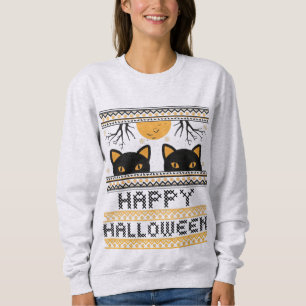 Happy halloween Svarta katter Uggiga sötare Faux T Shirt