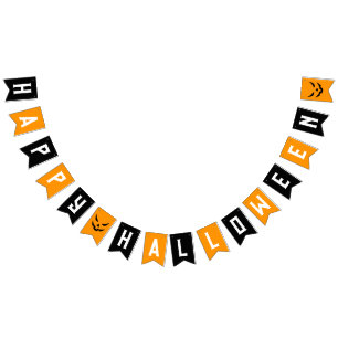 Happy halloween Svarta Orangen Jack o lantern Ansi Vimplar