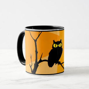 Happy halloween Svarta Orangen Uggla Mugg