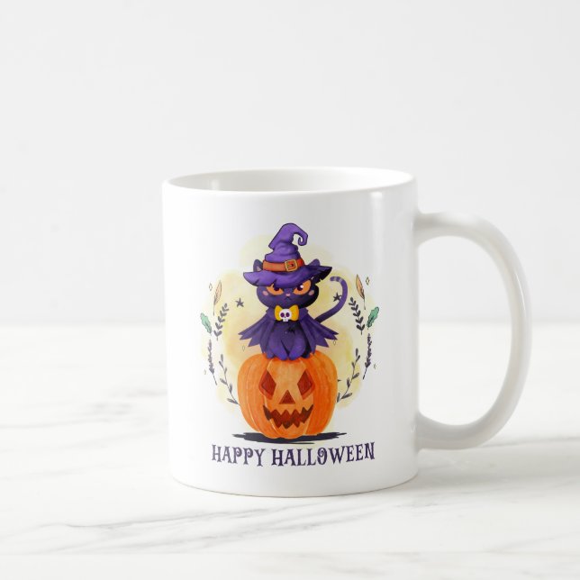 Happy halloween - Svartkatt av beck Kaffemugg (Höger)