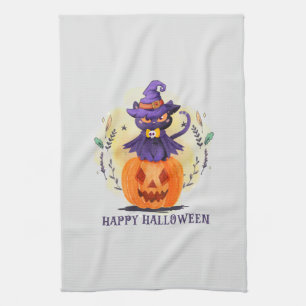 Happy halloween - Svartkatt av beck Kökshandduk