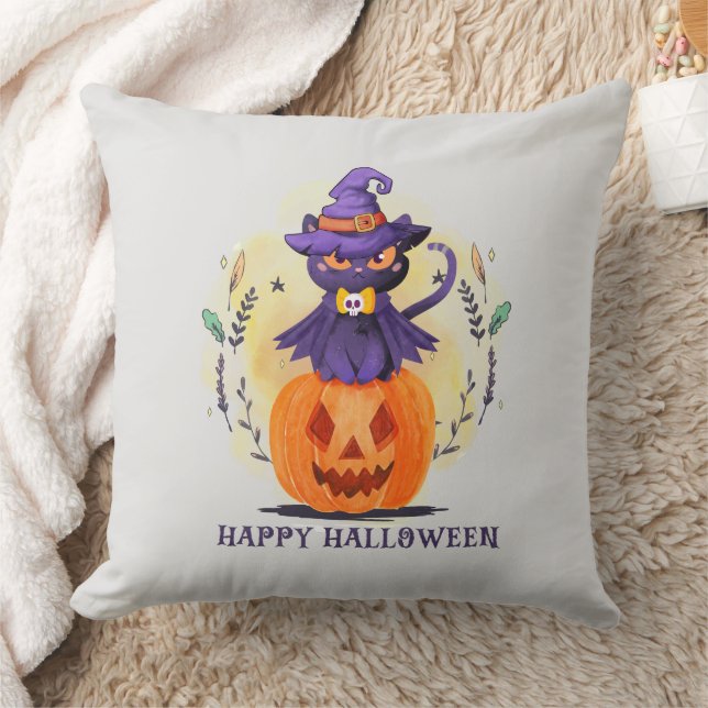 Happy halloween - Svartkatt av beck Kudde (Filt)
