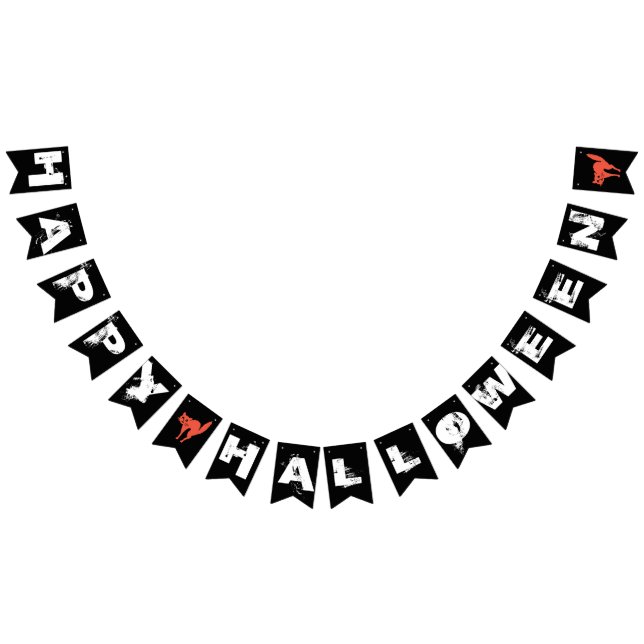 Happy halloween Svartvit Orange Party Vimplar (Alla)