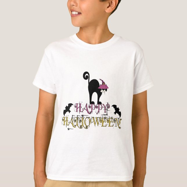 Happy halloween Sweatshirt Tee Shirt (Framsida)