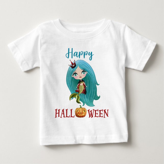 Happy halloween t-shirt Girl Baby Sjöjungfru t-shi (Framsida)